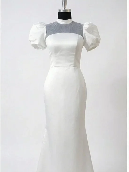 Luxury Bridal Grace Kelly Style Elegant Classy Wedding Couture Runway Dress Gown - Picture 2 of 4